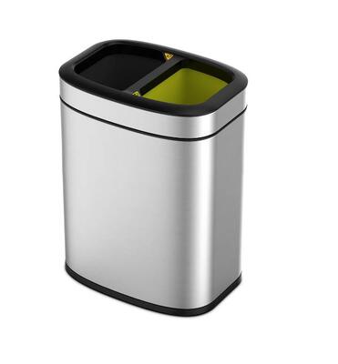 Recycle Trash Bin open top 10+10L Matt s/s EKO Oli Cube